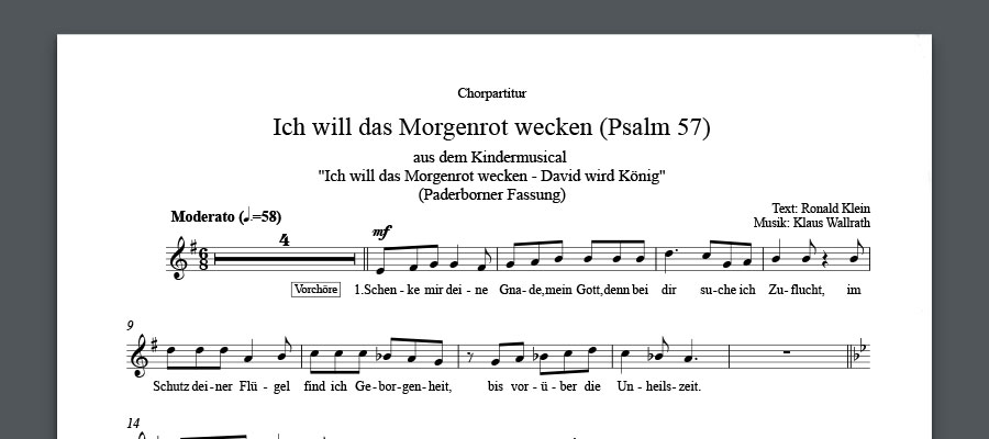 Ausschnitt der Noten